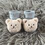 Dusty Pink Ribbed Teddy Bear Baby Socks, thumbnail 5 of 8