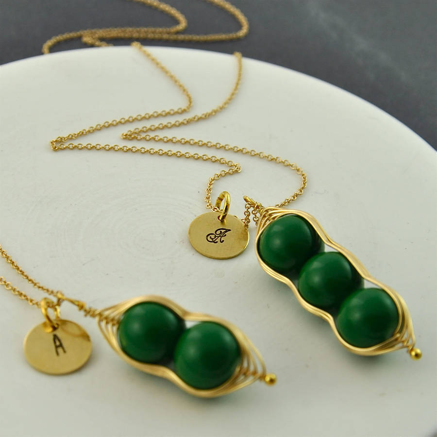 Personalised Pea Pod Necklace By Penny Masquerade | notonthehighstreet.com