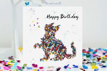 Santa's Christmas Cat Butterfly Christmas Card, 6 of 12