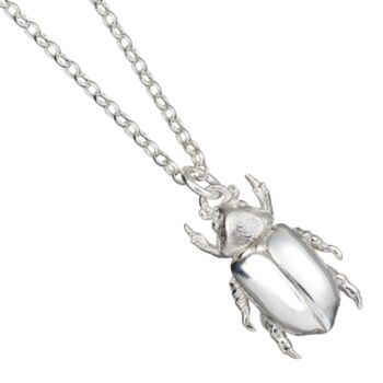 Personalised Sterling Silver Chafer Beetle Necklace, 2 of 4