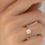 One Carat Round Solitaire Moissanite Engagement Ring In Sterling Silver And Gold Vermeil, thumbnail 10 of 11