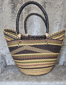 Black And Orange Handwoven Market Basket, 3 of 3