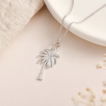 Personalised Sterling Silver Palm Tree Necklace, 4 of 10
