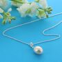 Simple Pearl And Zircon Charm Necklace, thumbnail 1 of 2