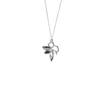 Yellow Gold Vermeil Sterling Silver Bee Flower Necklace, 3 of 5