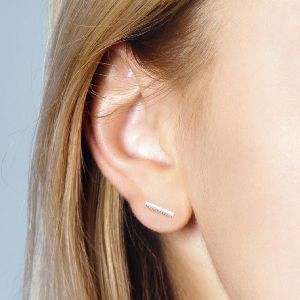 Heidi Sterling Silver Bar Earrings By Bloom Boutique