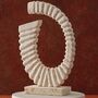 Ravertine Helix Sculpture – Modern Stone Accent, thumbnail 1 of 2