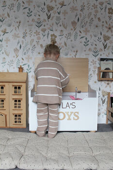 Personalised White Wooden Toy Box, 5 of 6