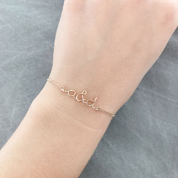 'You And Me' Initials 14k Gold Filled Bracelet, 4 of 6