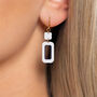 Pearlescent White And Navy Rectangle Earrings, thumbnail 2 of 8