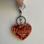 Personalised Heart Acrylic Glitter Key Chain Bag Charm, thumbnail 4 of 7