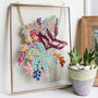 Tropical Bouquet Gold Framed Embroidery Art, thumbnail 1 of 5