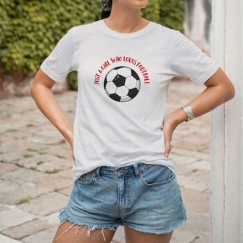 Just A Girl Who Like Football Adult Tshirt, 2 of 7