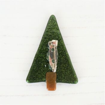 Handmade Glass Snowy Tree Christmas Brooch, 6 of 6