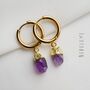 Raw Amethyst Crystal Earrings, thumbnail 5 of 10