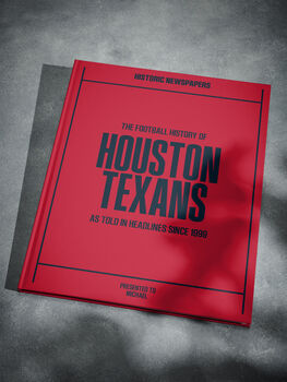 Houston Texans Personalised Nfl American Football Gift Newspaper History Book, 9 of 12