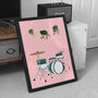 Drum Kit Houseplant Print | Music Studio Poster, thumbnail 10 of 12