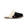 Black Sheepskin And Suede Slippers, thumbnail 2 of 7