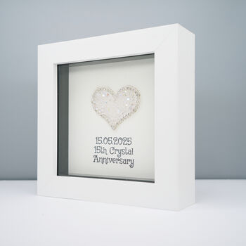 Personalised 15th Crystal Anniversary Heart Frame Gift, 3 of 4