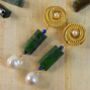 Jade And Baroque Pearl Long Drop Earrings, thumbnail 5 of 5