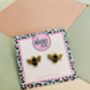 Bumble Bee Glitter Stud Earrings, thumbnail 4 of 5