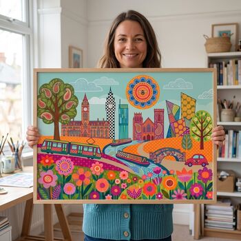 Manchester Custom Skyline Print, 3 of 4