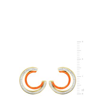 Evoke Gold Plated Crystal Enamel Crescent Stud Earrings, 5 of 6