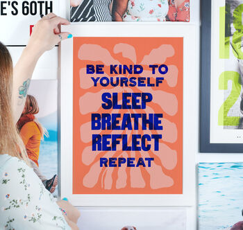 Framed Be Kind To Yourself Mindful Print, 2 of 4