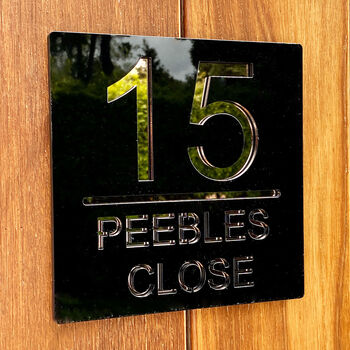 Modern Square House Address Door Sign, 2 of 4