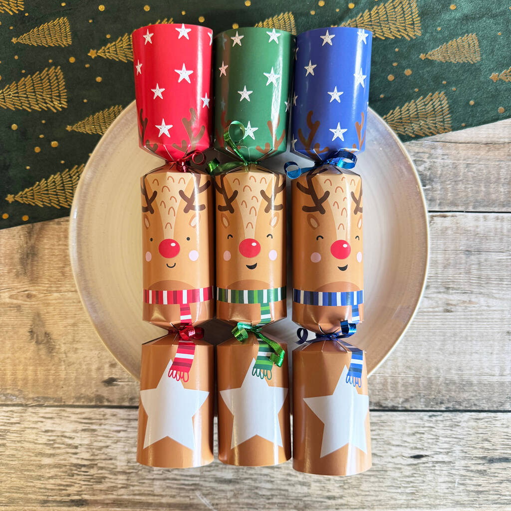 Rudolph's Festive Present Dash Game Christmas Crackers Set Of Six, 1 of 5
