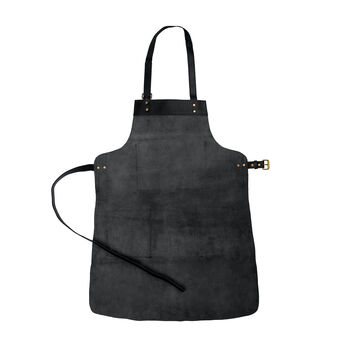 Personalised Black Multi Pocket Leather Apron, 4 of 8