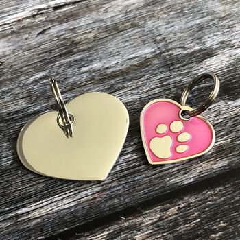Pink And Silver Heart Pet ID Tag, 7 of 8
