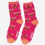 Women's Highland Cow Bamboo Socks Pink, thumbnail 1 of 4