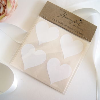White Heart Decorative Stickers, 5 of 5