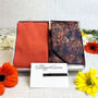 Navy And Orange Floral Wedding Tie Set, thumbnail 3 of 6