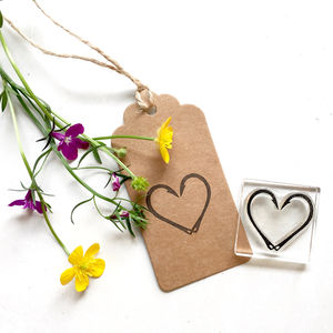 Fish Hooks Heart Clear Rubber Stamp