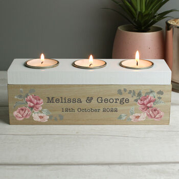 Floral Watercolour Personalised Tealight Box, 2 of 5