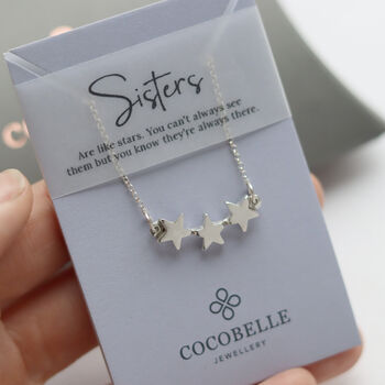 Linked Stars Sterling Silver Necklace, 6 of 8