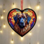 Leonberger Stained Glass Effect Heart Suncatcher, thumbnail 2 of 5