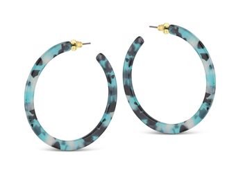 Sophie Resin Hoop Earrings In Blue / Black, 2 of 3