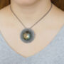 Large Labradorite Necklace Set In Black Sterling Silver, thumbnail 2 of 2