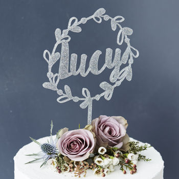 Personalised Floral Name Cake Topper, 7 of 7