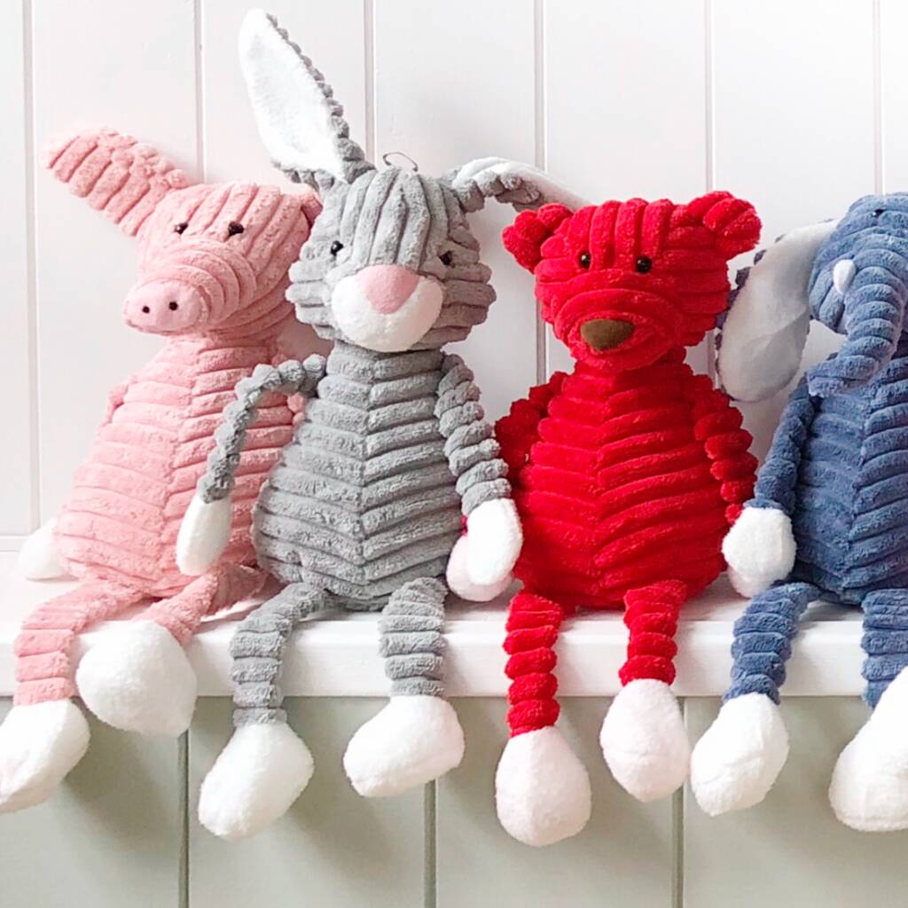Grey Rabbit Corduroy Soft Toy By ZIPPYUP