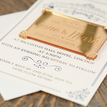 Art Deco Elegance Wedding Invitation Magnet, 5 of 7