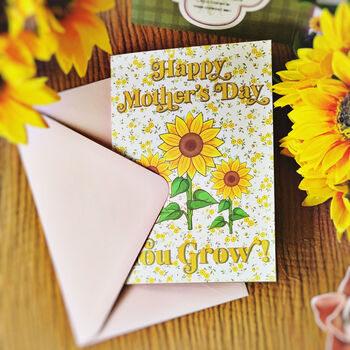 Personalised Sunflower Competition Mother's Day Card, 3 of 6