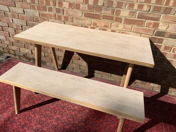 Modern Laminated Birchwood Bench With Tapered Legs, 5 of 12