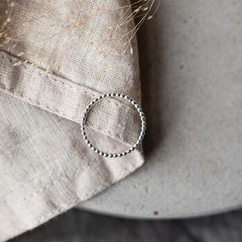 Sterling Silver Beaded Stacking Ring, 2 of 5