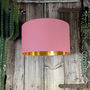 Dirty Pink Lampshade With Copper Or Gold Foil Lining, thumbnail 2 of 11