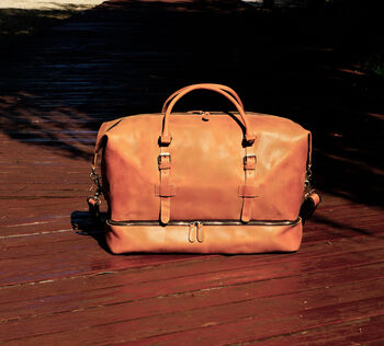 Genuine Leather Duffel With Suit Compartment, 2 of 10