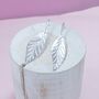 Sterling Silver Willow Leaf Earrings, thumbnail 2 of 3